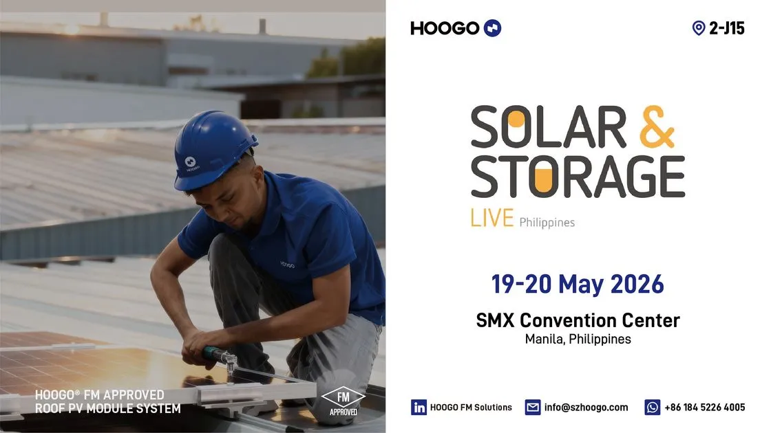 HOOGO to Showcase FM Certified Roof PV Systems at Solar & Storage Live Philippines 2026