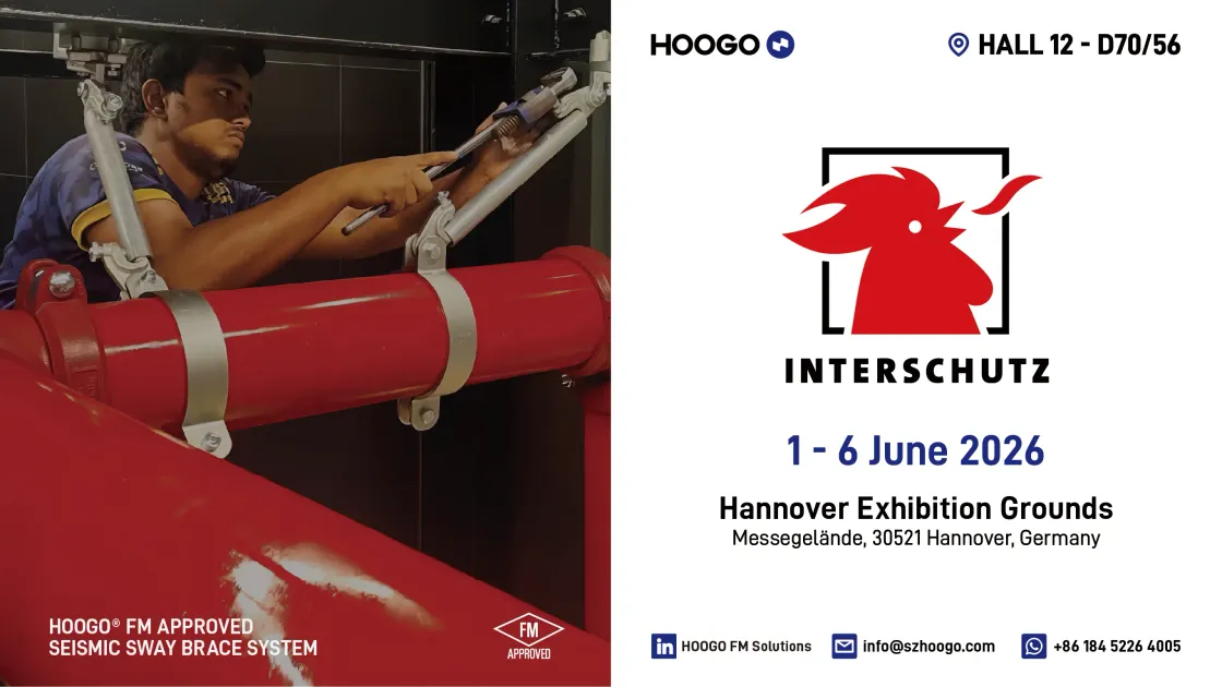 HOOGO at INTERSCHUTZ 2026 | FM Seismic Bracing & Flood Barrier Systems